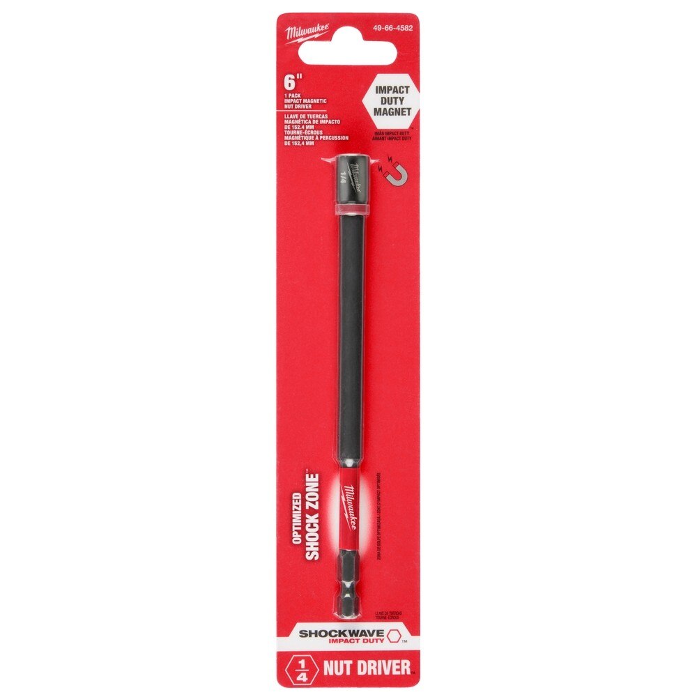 Milwaukee 49-66-4582 SHOCKWAVE Impact Duty 1/4" x 6" Magnetic Nut Driver - 9