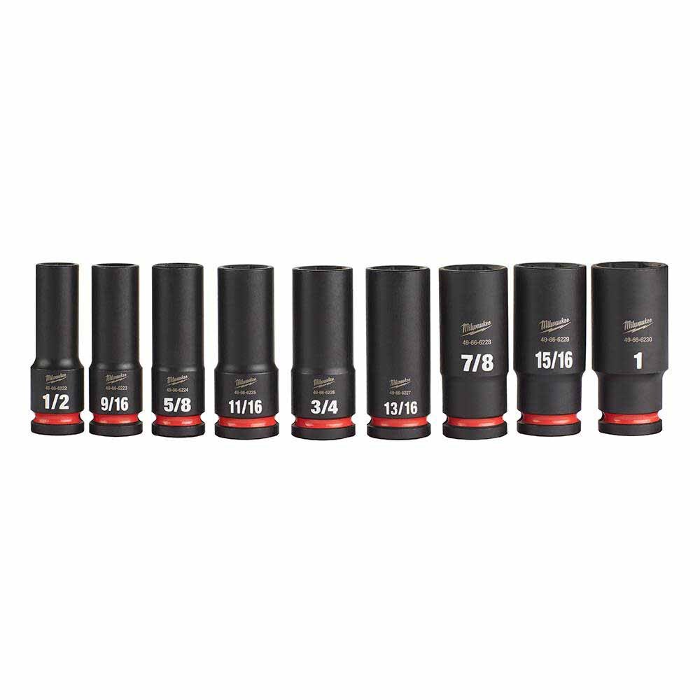 Milwaukee 49-66-7022 9PC SHOCKWAVE Impact Duty™ 1/2" Drive SAE Deep 6 Point Socket Set - 2