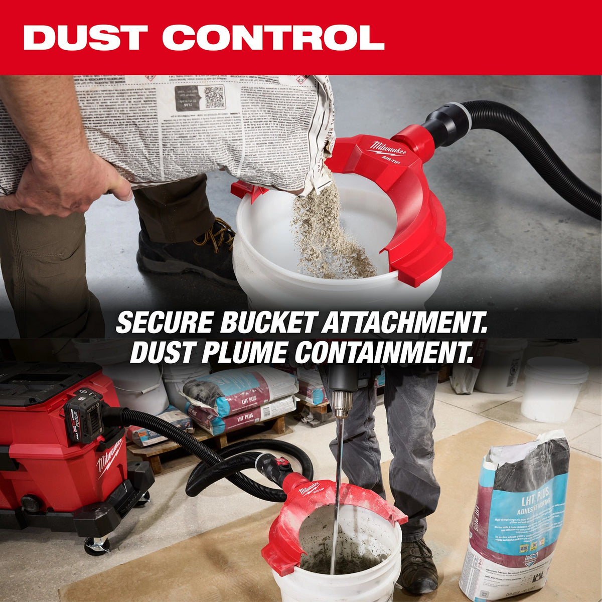 Milwaukee 49-90-2041 AIR-TIP Bucket Topper Dust Collector for 5-Gallon Bucket - 2