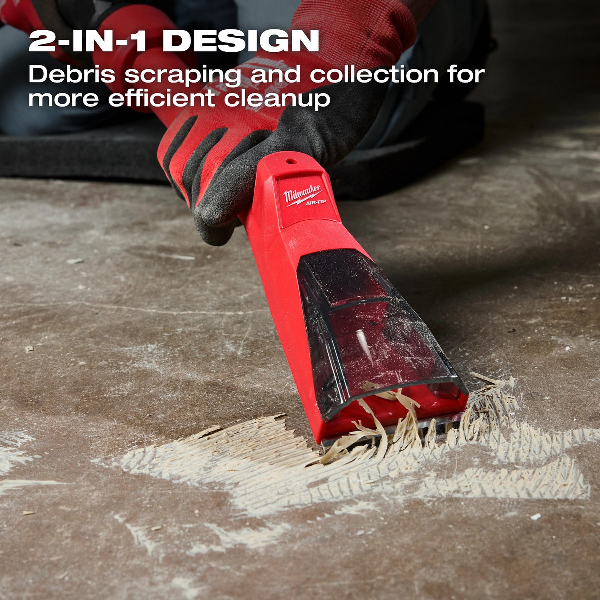 Milwaukee 49-90-2047 AIR-TIP Debris Scraper Vacuum Attachment for Rigid Surface Debris Cleanup - 7