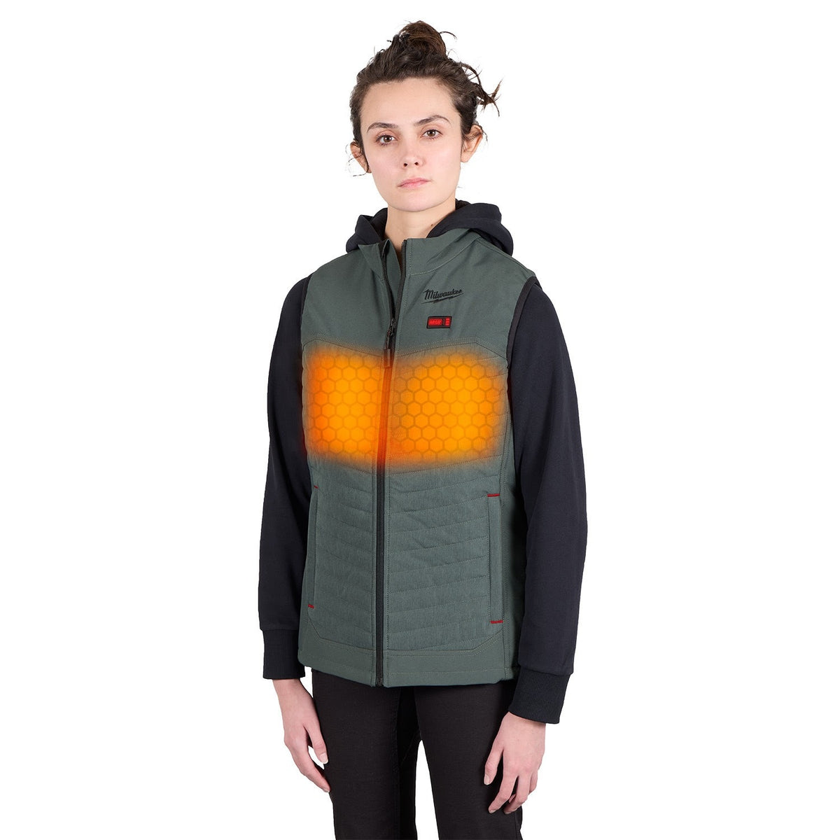 Milwaukee F300E-21 M12 Women's Green Axis Vest with (1) 2.0 Ah Battery and Charger - 3