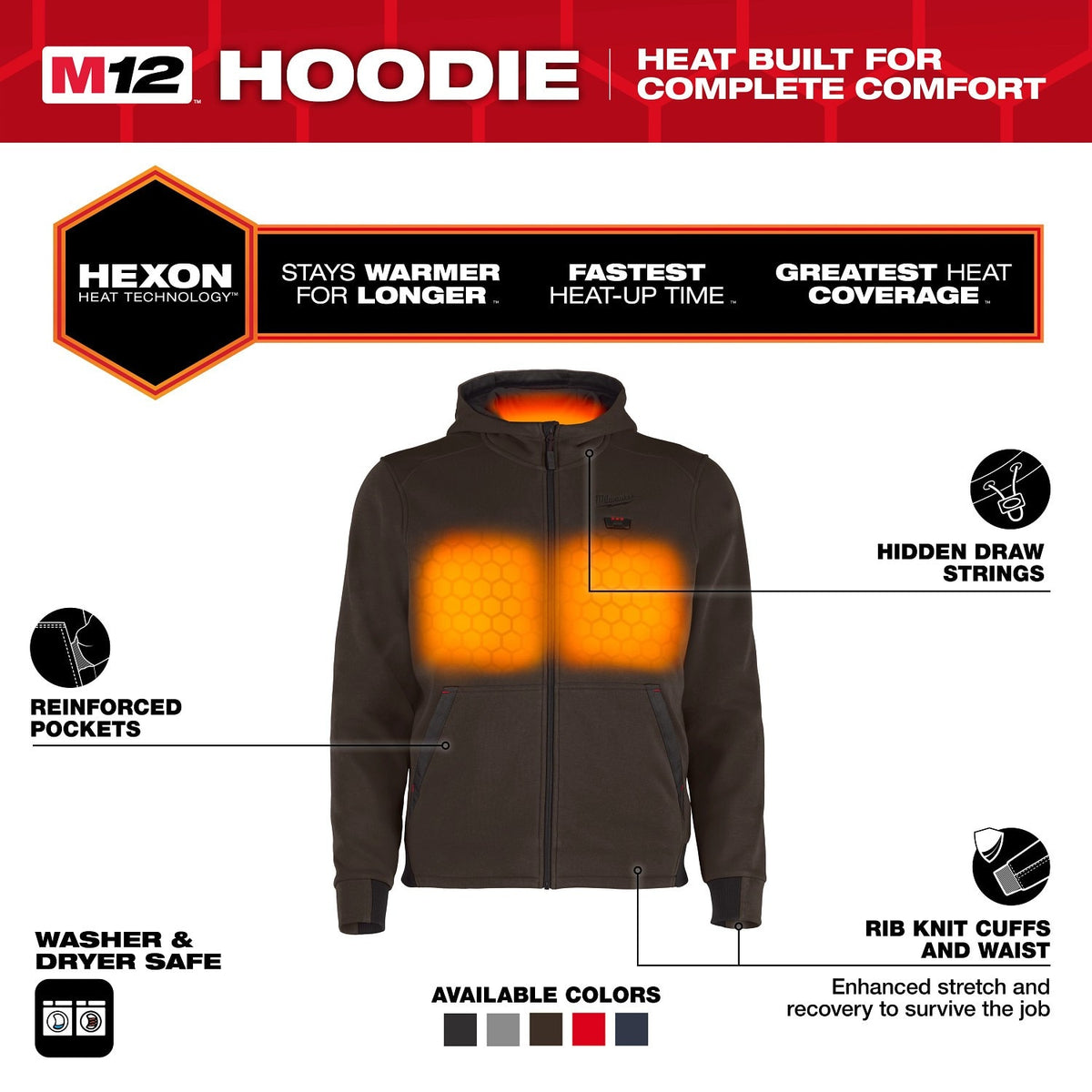 Milwaukee M200N-20 M12 Heated Hoodie Only - Brown - 2
