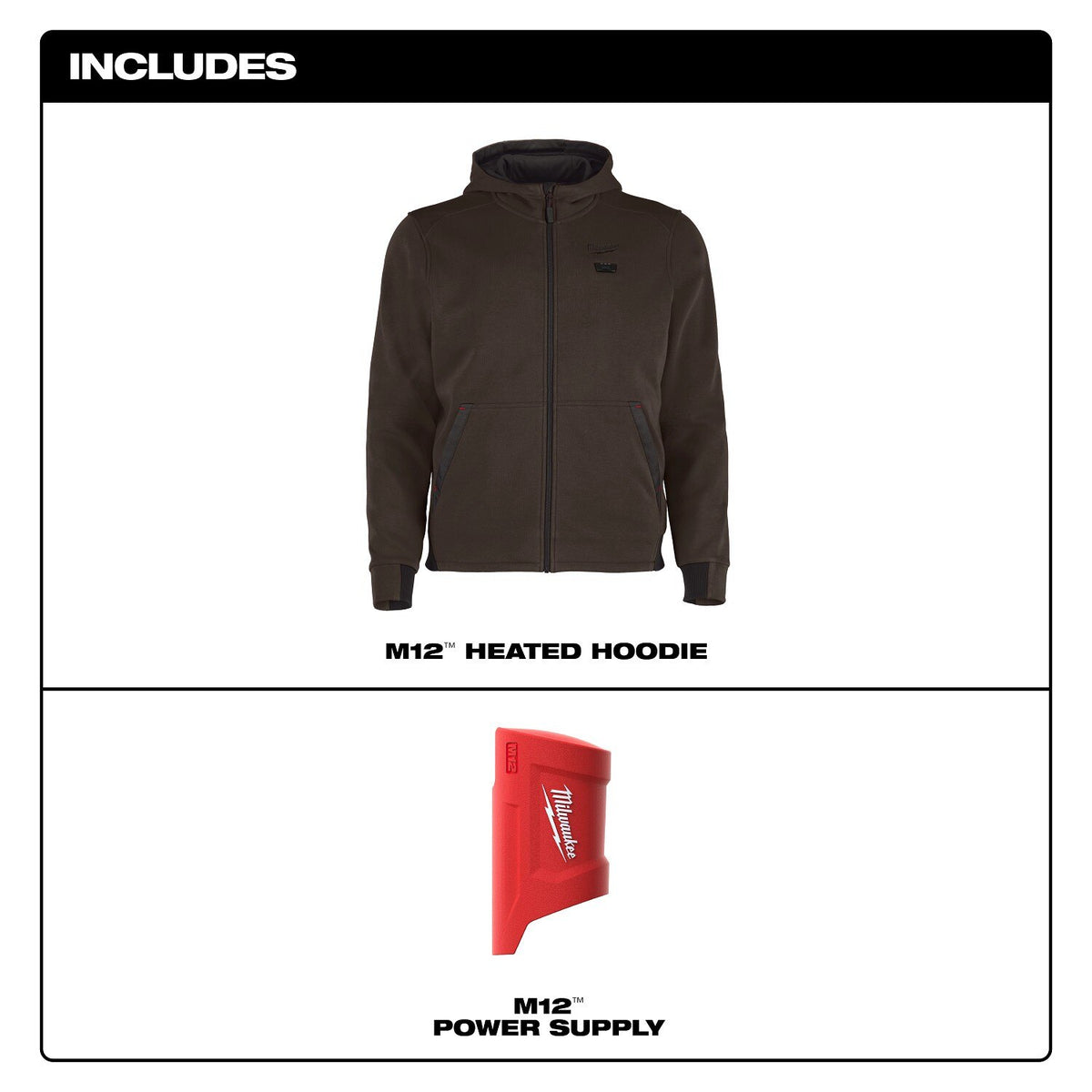 Milwaukee M200N-20 M12 Heated Hoodie Only - Brown - 3