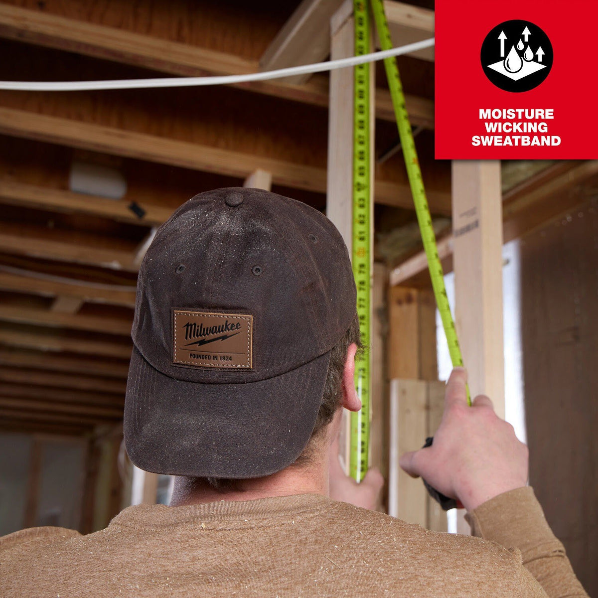 Milwaukee M772N Waxed Canvas Adjustable Hat Water Resistant Flannel Lined Brown - 4