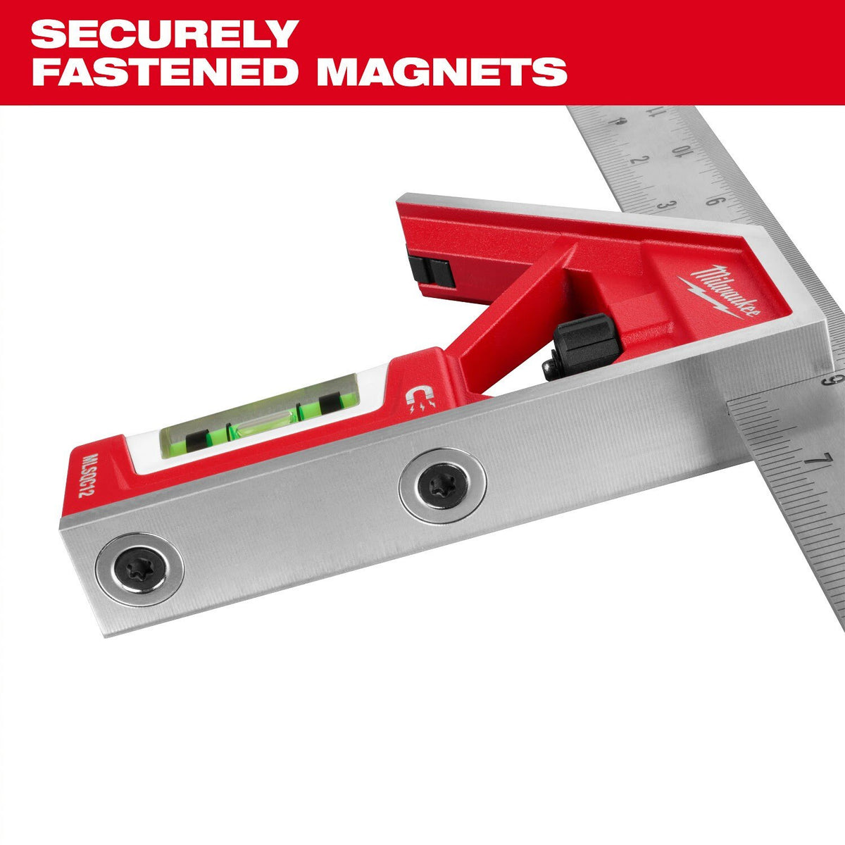 Milwaukee MLSQC12 12 in Magnetic Combination Square with Rare Earth Magnets - 7