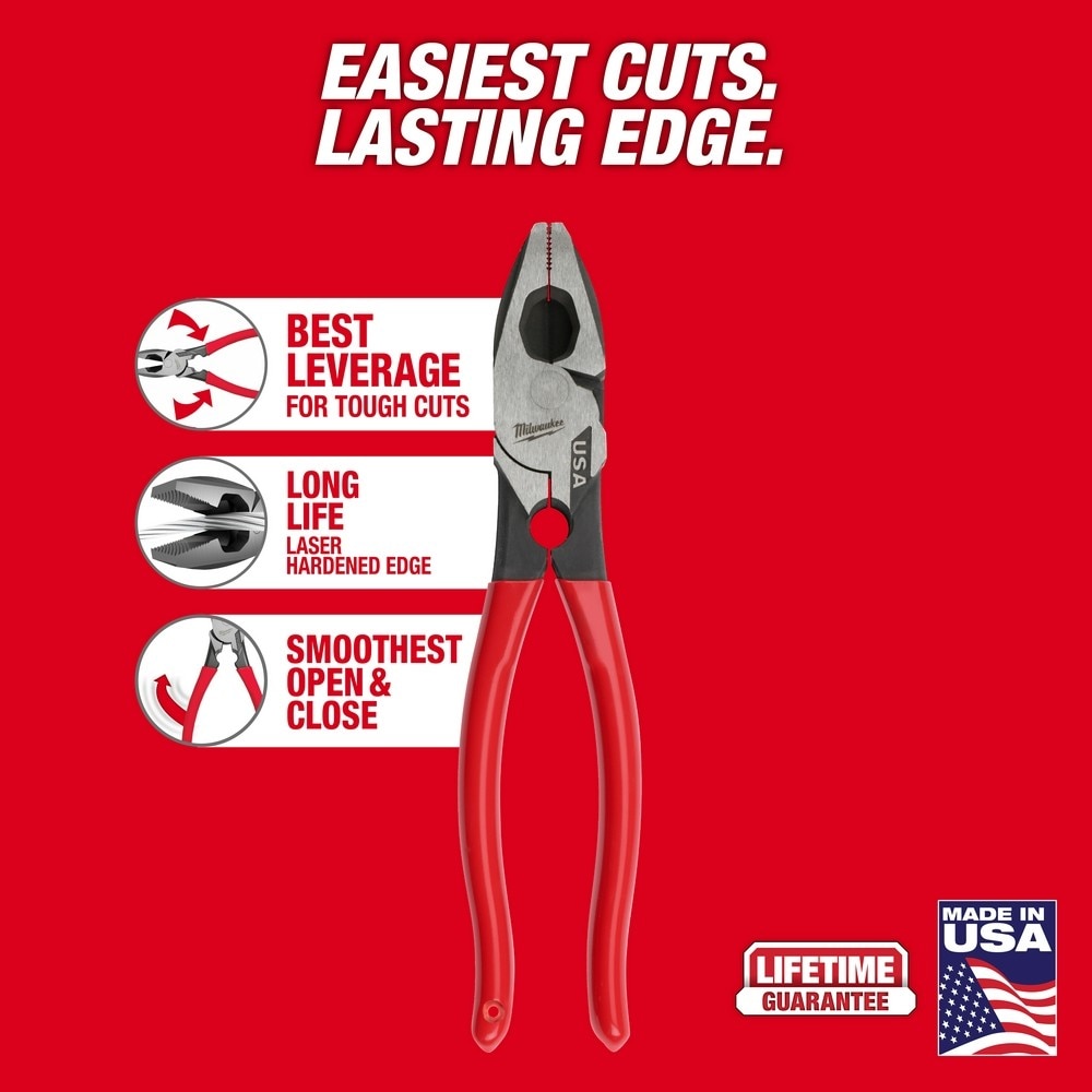 Milwaukee MT500T 9" Lineman's Dipped Grip Pliers w/ Thread Cleaner (USA) - 2