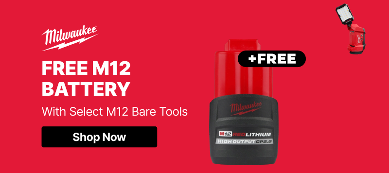 Grid - Milwaukee Free M12 Battery with Select M12 Bare Tools (PROM-889)