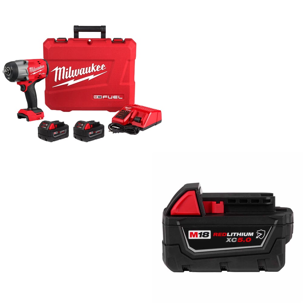 Milwaukee 2967-22 M18 FUEL Impact Wrench Kit W/ FREE 48-11-1850R M18 Battery