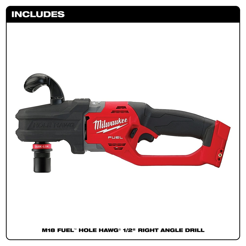 Milwaukee 2808-20 M18 FUEL Power Right Angle Drill w/ Quik-Lok, Bare Tool