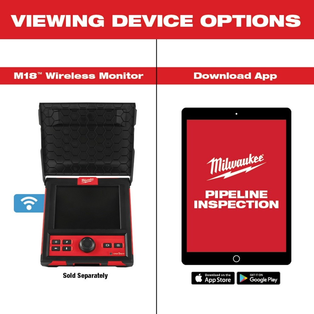 Milwaukee 2975-20 M18 200’ Mid-Stiff Pipeline Inspection Reel