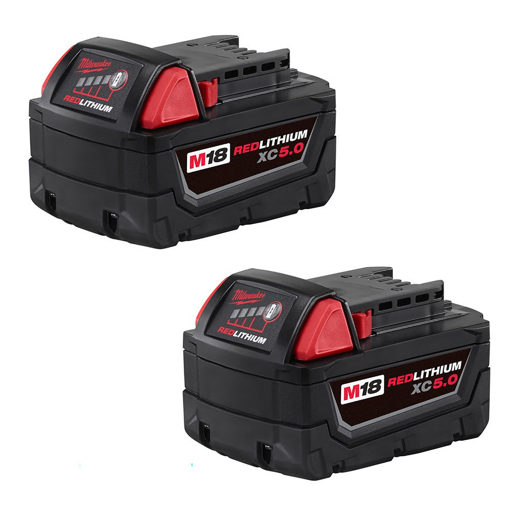 Milwaukee 48-11-1852 M18 REDLITHIUM XC 5 Ah Lithium-Ion Extended Capacity  Battery (2-Pack)