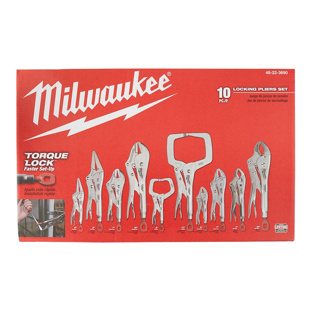 Milwaukee 48-22-3690 10Pc Torque Lock Locking Pliers Kit