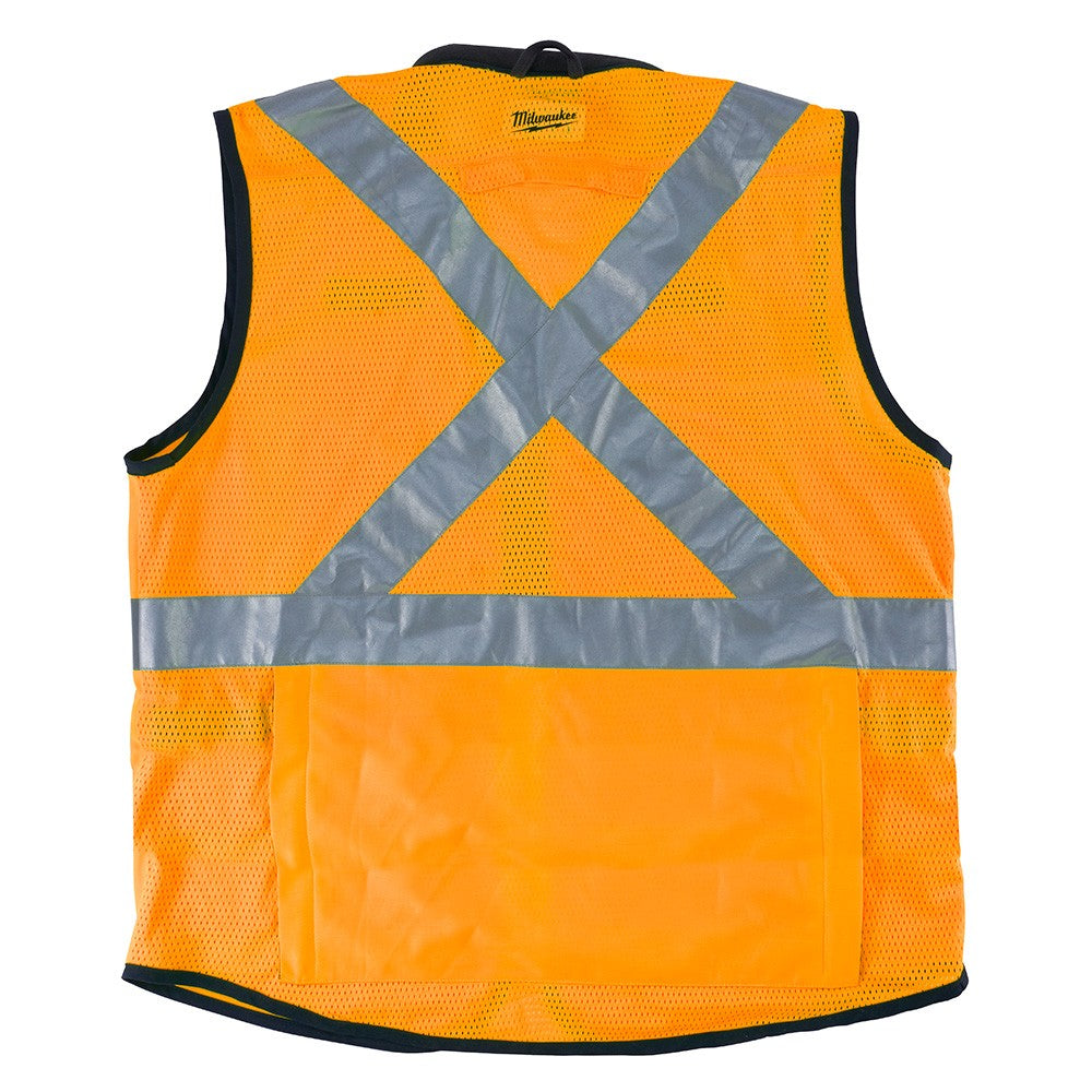 Milwaukee 48-73-5092 High Visibility Orange Performance Safety Vest - L/XL (CSA)