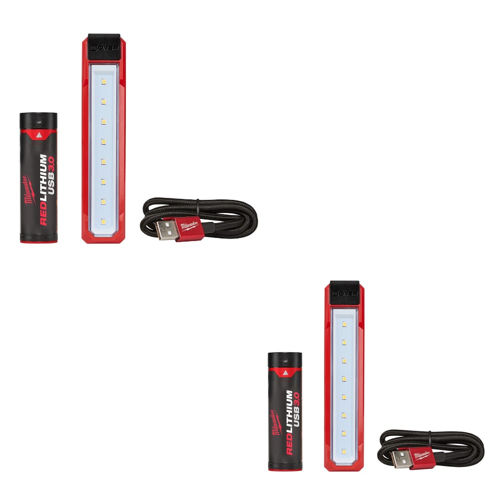 Milwaukee 2112-21 USB Rechargeable Rover Pocket Flood Light-2 Pack