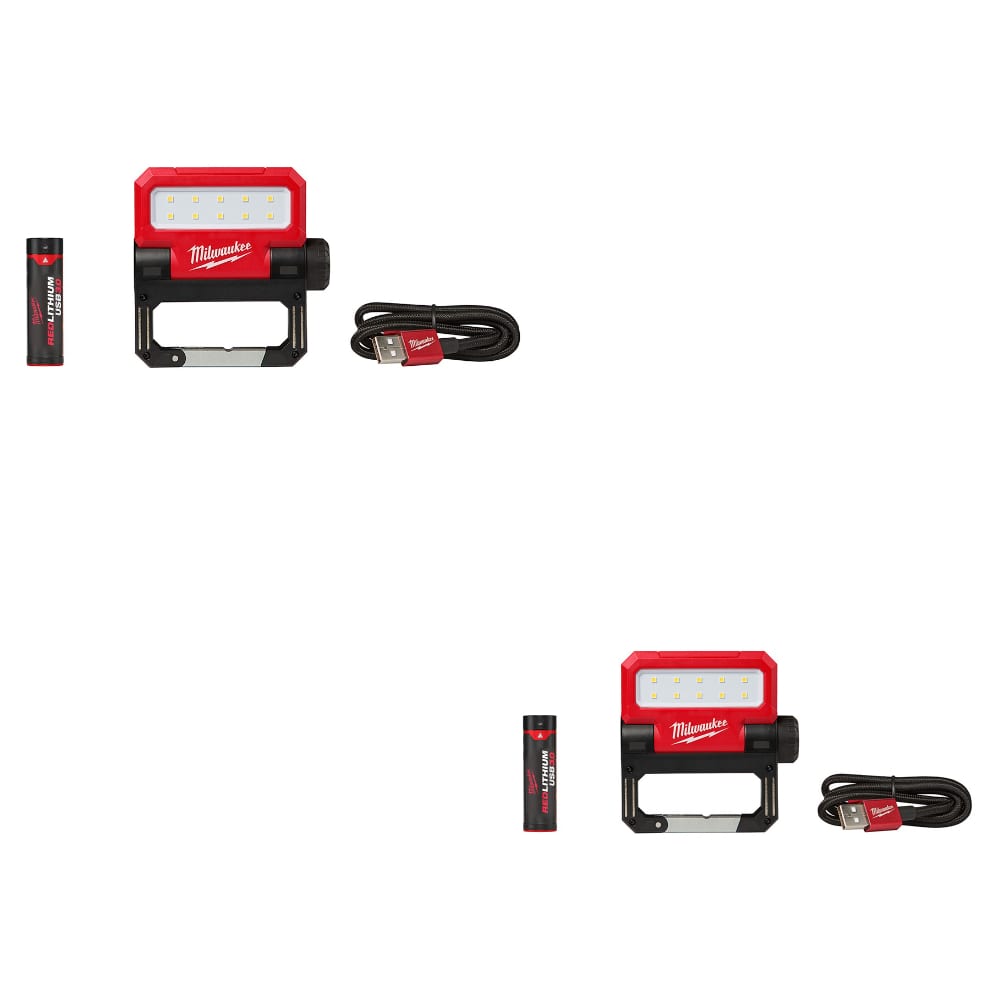 Milwaukee 2114-21 USB Rechargeable Rover Pivoting Flood Light-2 Pack