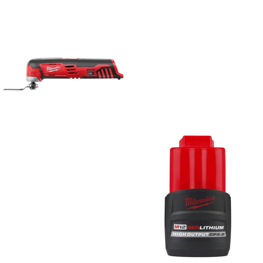 Milwaukee 2426-20 M12 Multi-Tool, Bare W/ 48-11-2425 M12 CP2.5 Battery Pack