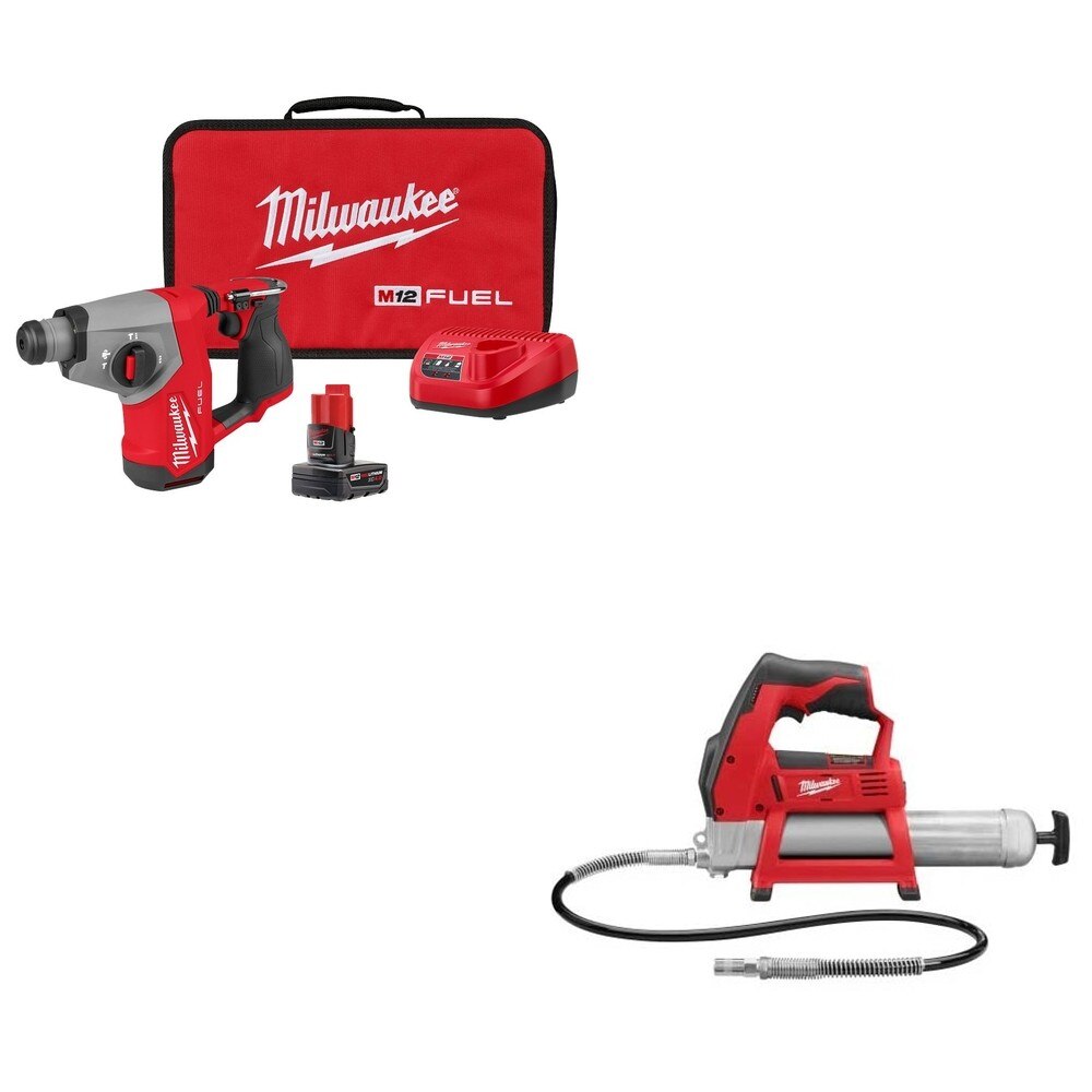 Milwaukee 2508-21XC M12 FUEL 5/8" SDS Plus Rotary Hammer W/ FREE 2446-20 Grease Gun