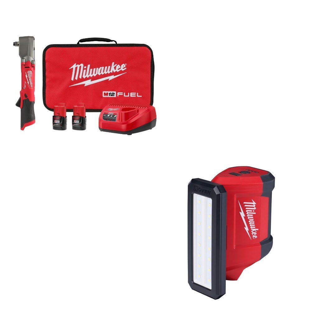 Milwaukee 2565-22 Right Angle Impact Wrench Kit W/ FREE 2367-20 Flood Light