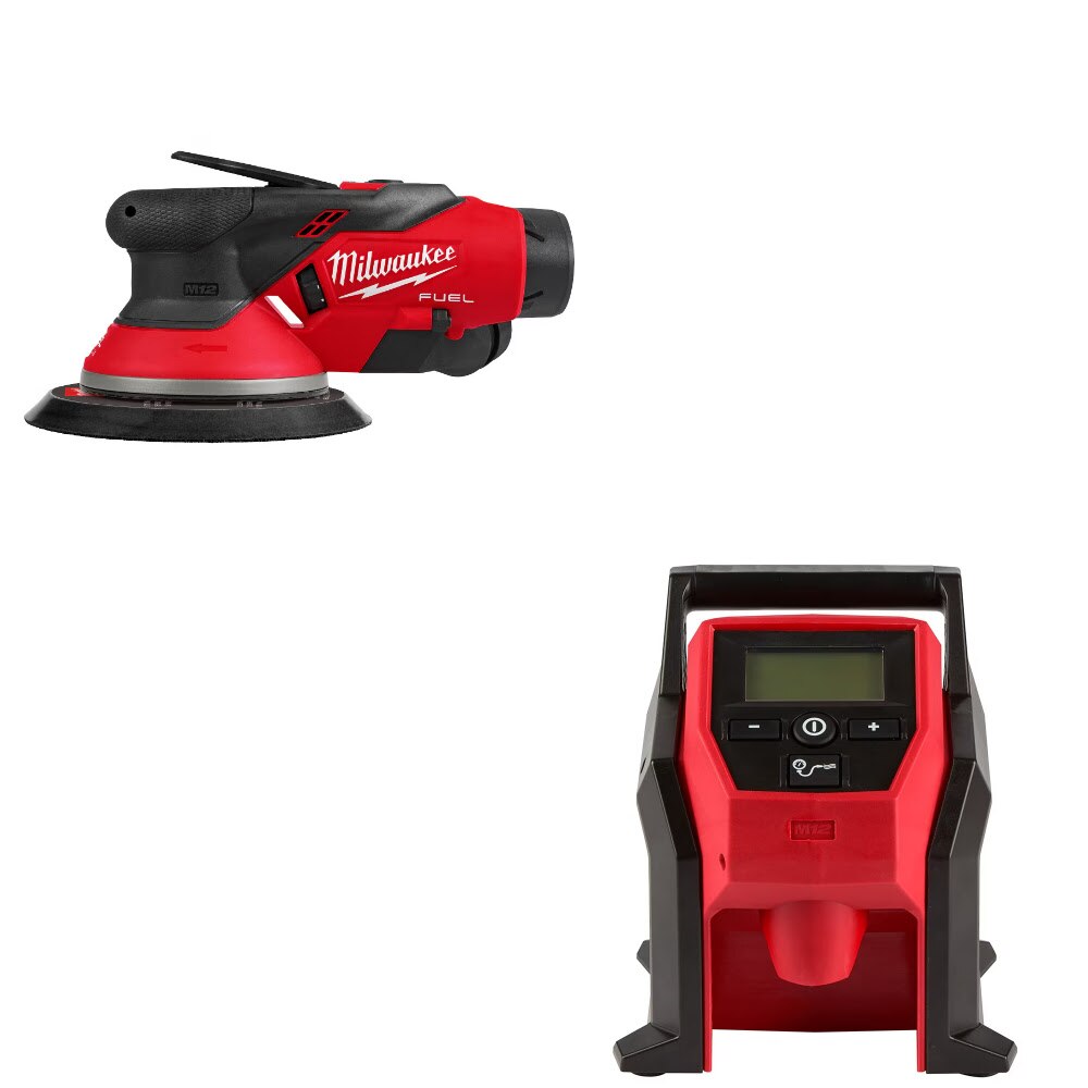 Milwaukee 2584-22CX Orbital Sander Kit W/ FREE 2475-20 Compact Inflator