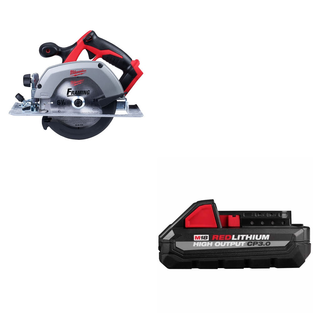 Milwaukee 2630-20 M18 18V 6-1/2" Circ Saw, Bare W/ 48-11-1835 M18 CP3.0 Battery