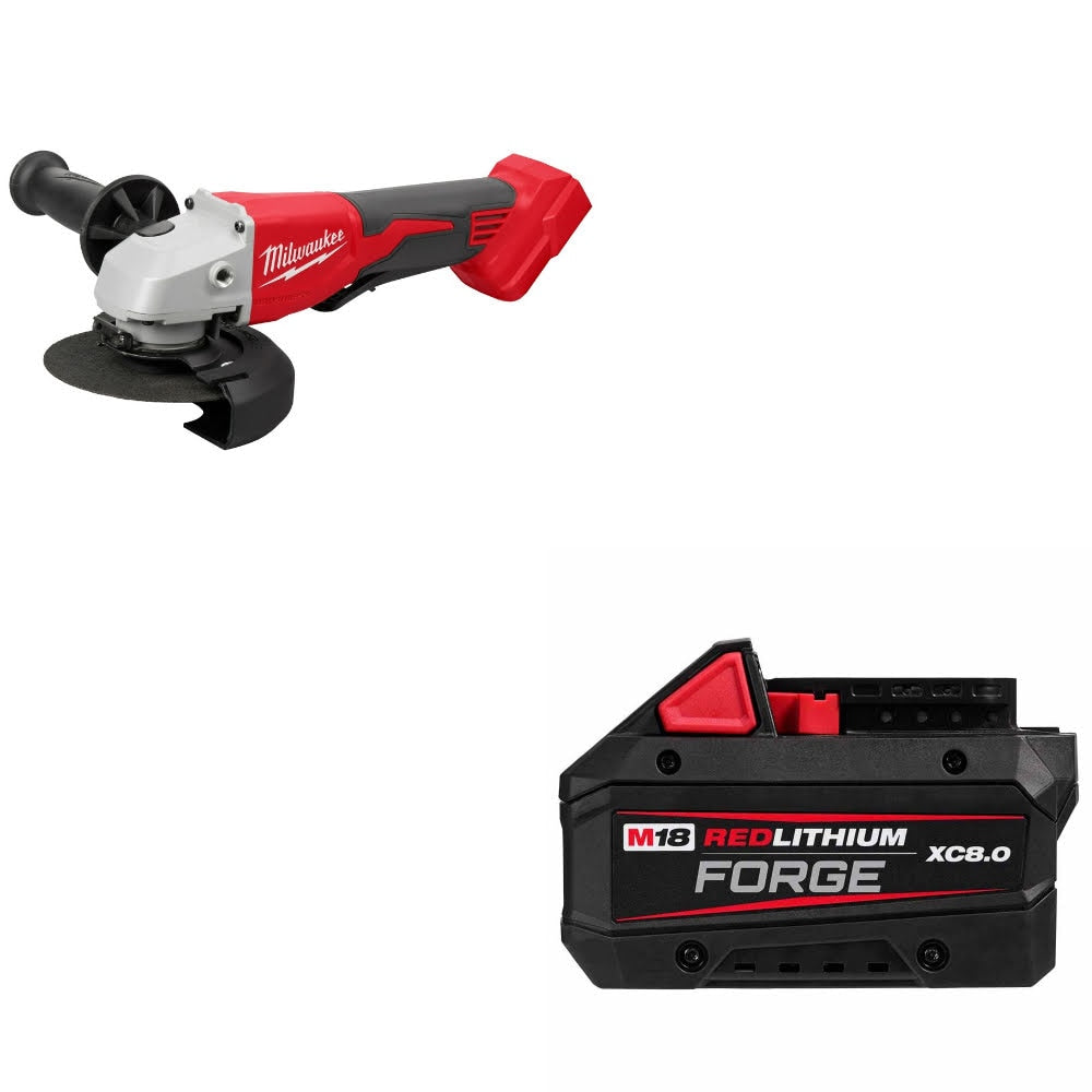 Milwaukee 2686-20 M18 4-1/2"/5" Grinder W/ 48-11-1881 M18 XC8.0 Battery Pack