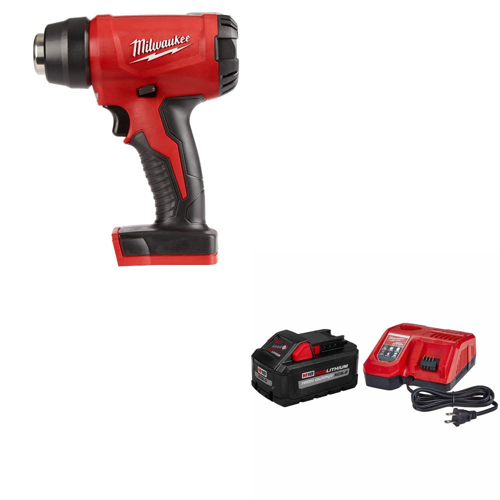 Milwaukee  2688-20 M18 Heat Gun, Bare Tool W/ 48-59-1880 M18 XC8.0 Starter Kit
