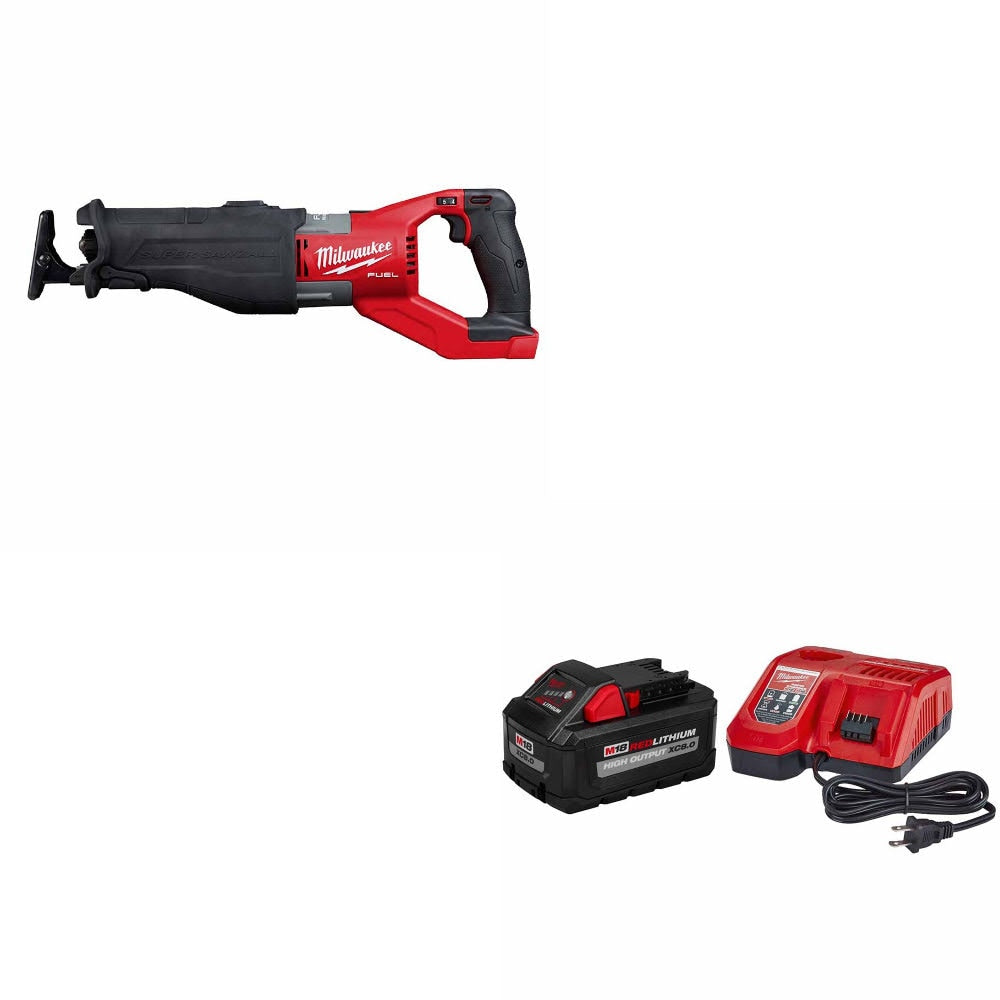 Milwaukee 2722-20 M18 FUEL Super SAWZALL W/ 48-59-1880 M18 XC8.0 Starter Kit
