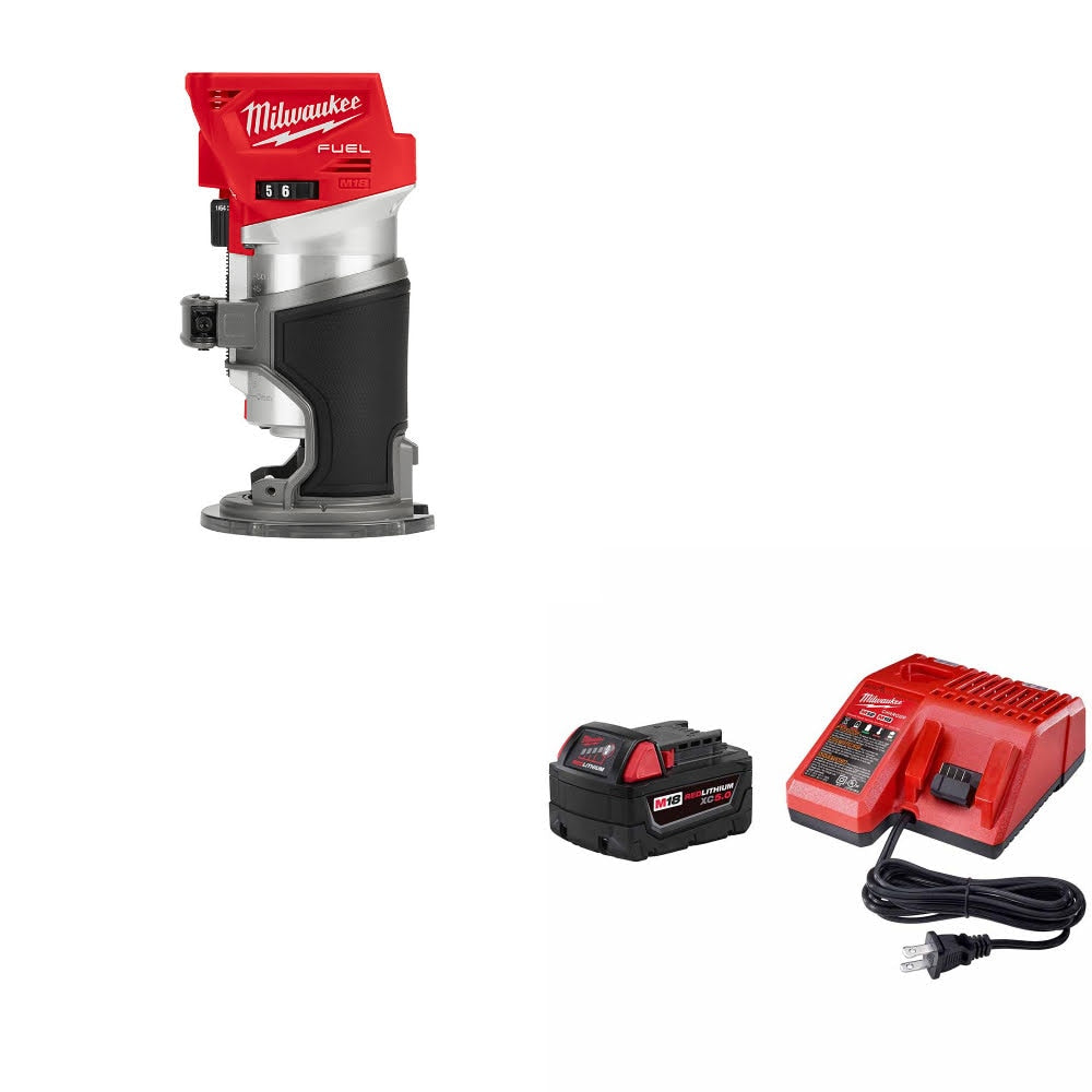 Milwaukee 2723-20 M18 FUEL Router, Bare W/ 48-59-1850 M18 XC5.0 Starter Kit