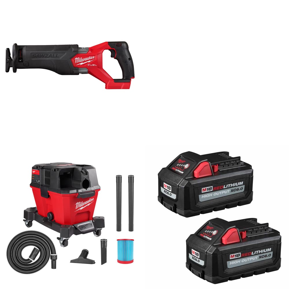 Milwaukee  2821-20 M18 FUEL Recip Saw W/ 0910-20 M18 Vacuum & FREE Battery-2Pk