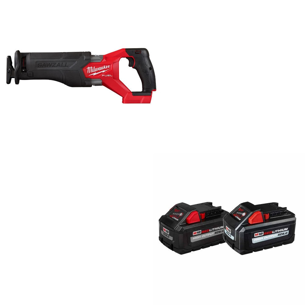 Milwaukee  2821-20 M18 FUEL SAWZALL Recip Saw W/ 48-11-1868 M18 18V Battery, 2Pk