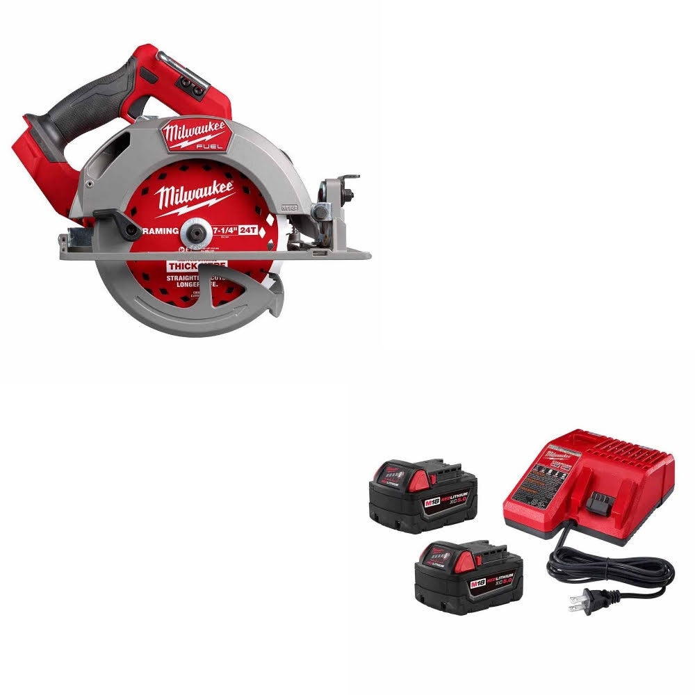 Milwaukee 2834-20 M18 FUEL 7-1/4” Circ Saw W/ 48-59-1852B M18 18V Starter Kit