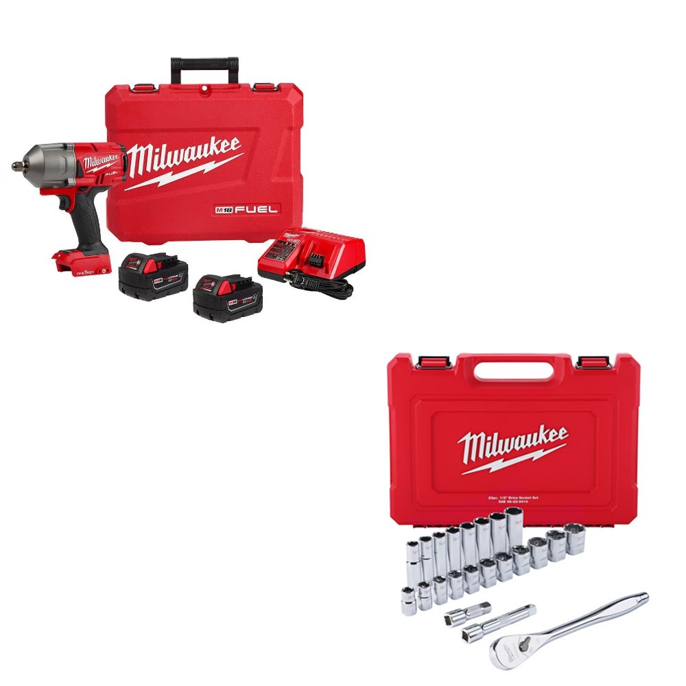 Milwaukee 2862-22R Impact Wrench Kit W/ FREE 22pc Socket Set