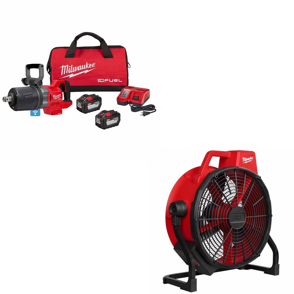 Milwaukee 2868-22HD 1in D-Handle Impact Wrench Kit W/ FREE 0821-20 Fan