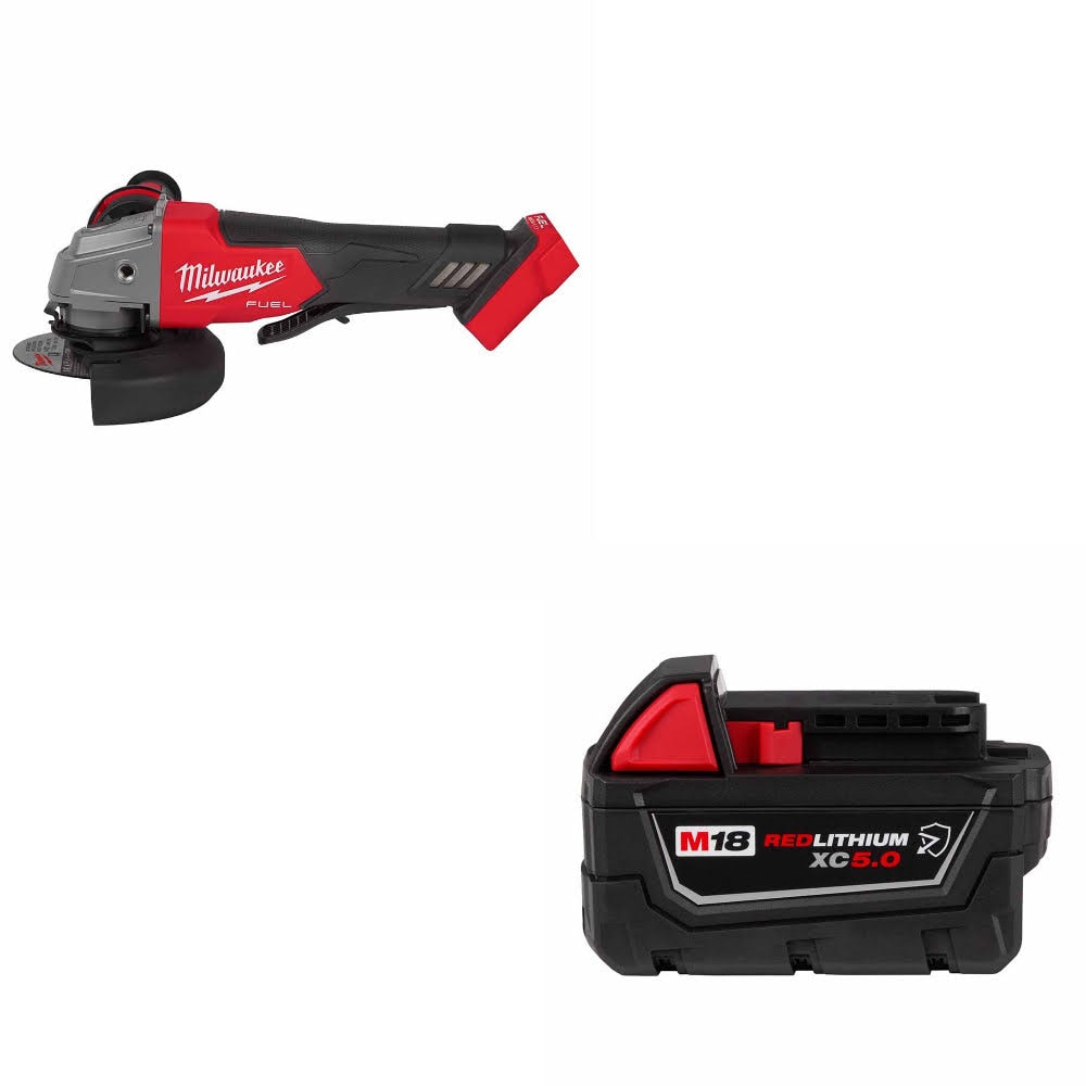 Milwaukee 2880-20 M18 FUEL 4-1/2"/5" Grinder W/ 48-11-1850R M18 XC5.0 Battery