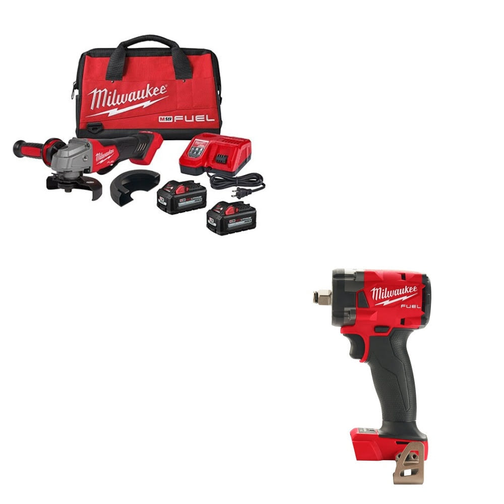 Milwaukee 2880-22 M18 FUEL Grinder Kit w/ FREE 2855-20 M18 1/2" Impact Wrench