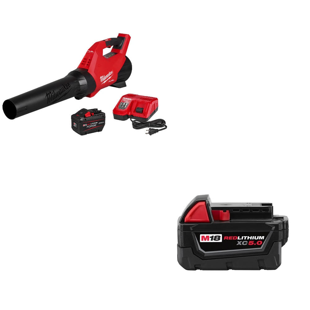Milwaukee 3017-21HD M18 FUEL Blower Kit W/ 48-11-1850 M18 XC5.0 Battery Pack