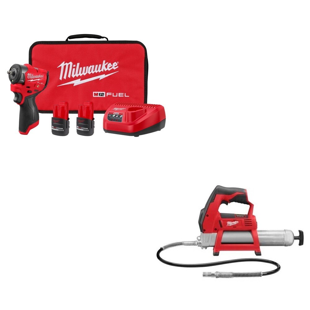 Milwaukee 3049-22 M12 FUEL 3/8" Subcompact Impact Wrench W/ FREE 2446-20 Grease Gun