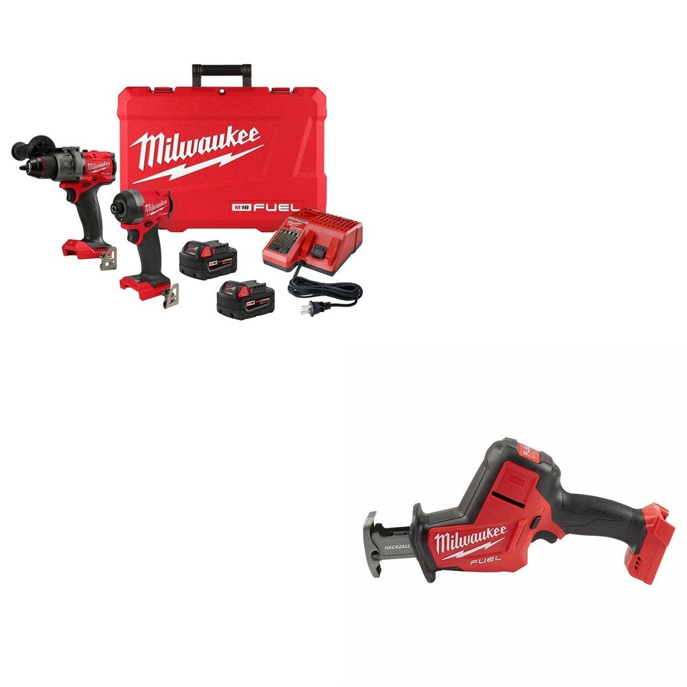 Milwaukee 3697-22 M18 FUEL 2-Tool Combo W/ FREE 2719-20 Hackzall