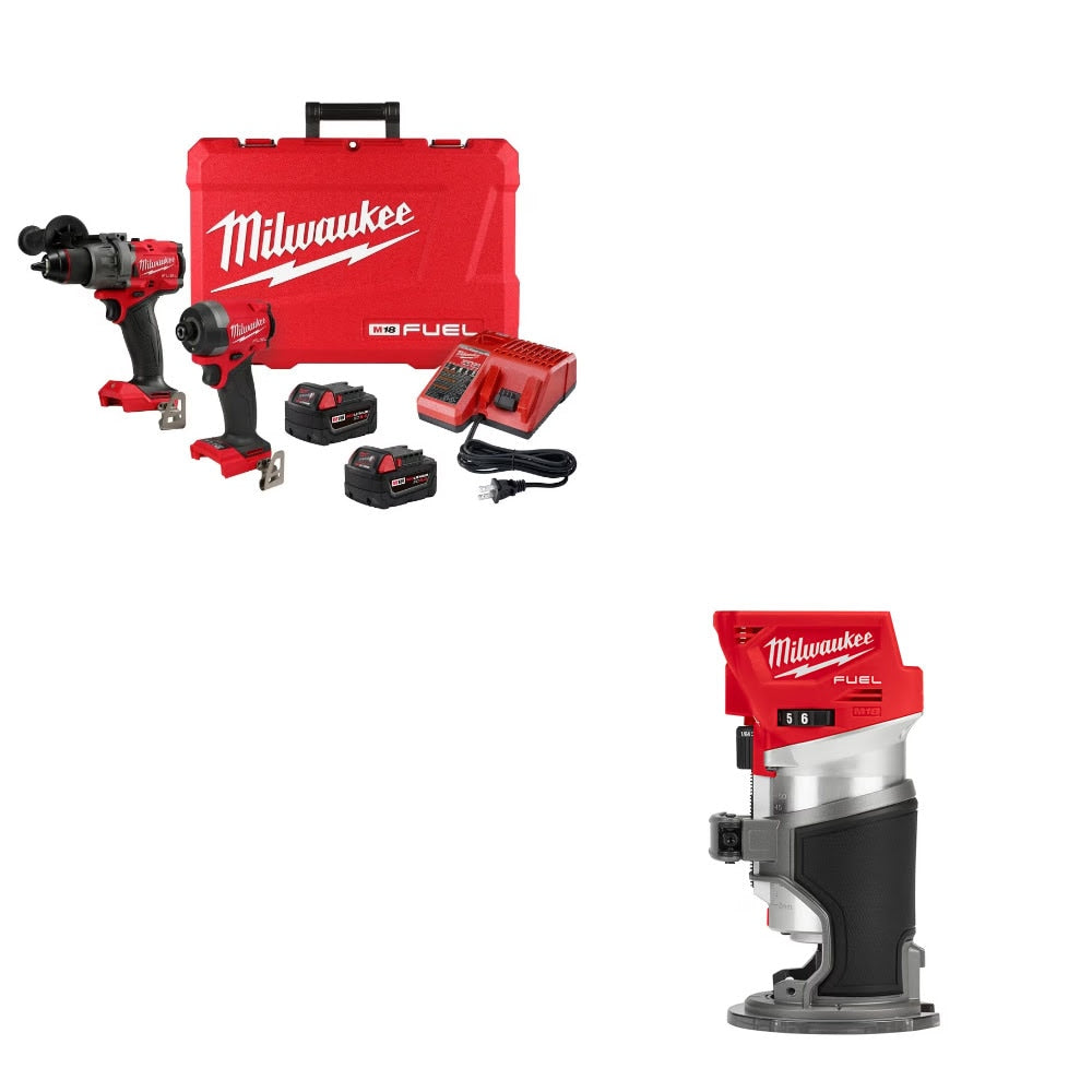 Milwaukee 3697-22 M18 FUEL 2-Tool Combo Kit w/ FREE 2723-20 M18 FUEL ROUTER