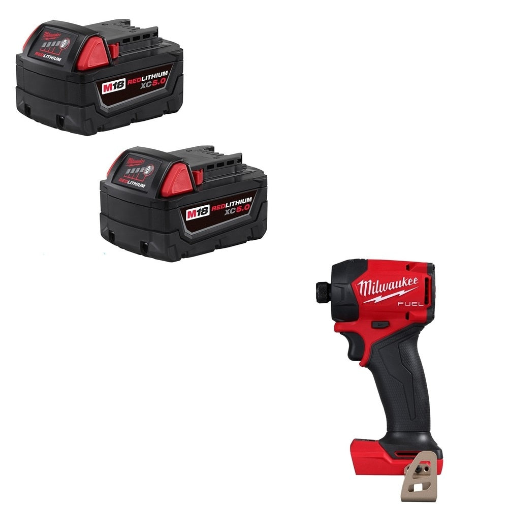Milwaukee 48-11-1852 Battery 2 Pack W/ FREE 2761-20 Hex Hydraulic Driver