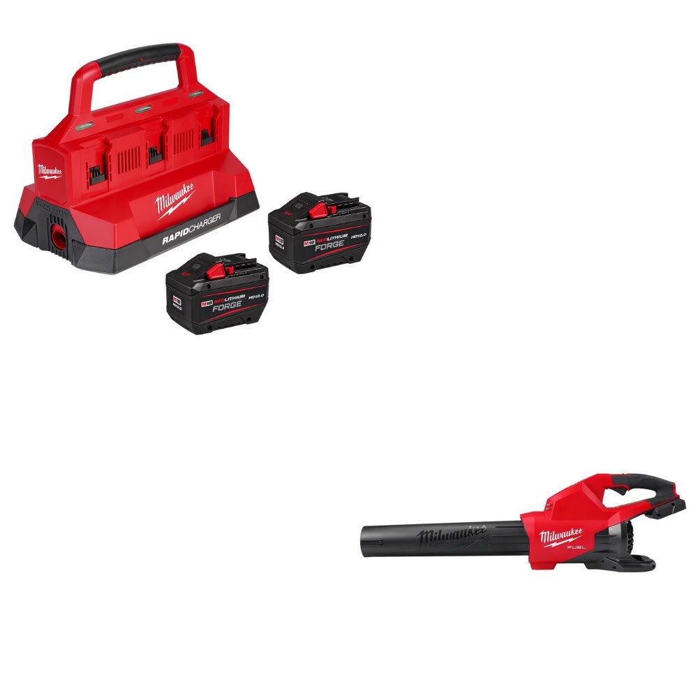 Milwaukee FORGE Battery+Packout Charger Kit W/ FREE Dual Battery Blower