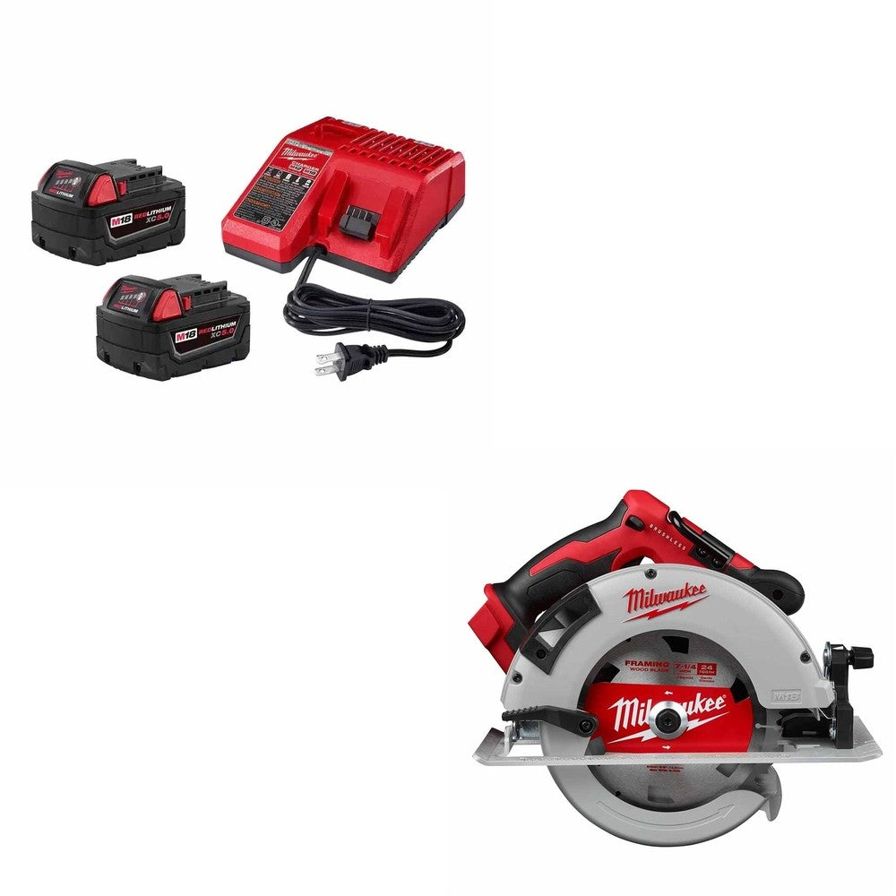 Milwaukee 48-59-1852B M18 5Ah 2pk Starter W/ FREE 2631-20 Circular Saw