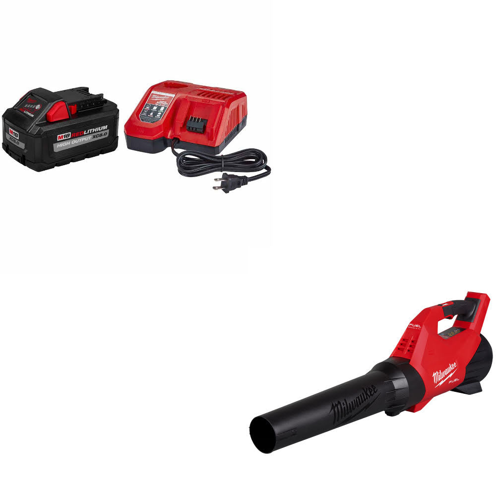 Milwaukee 48-59-1880 M18 XC8.0 Starter Kit W/ 3017-20 M18 FUEL Blower, Bare