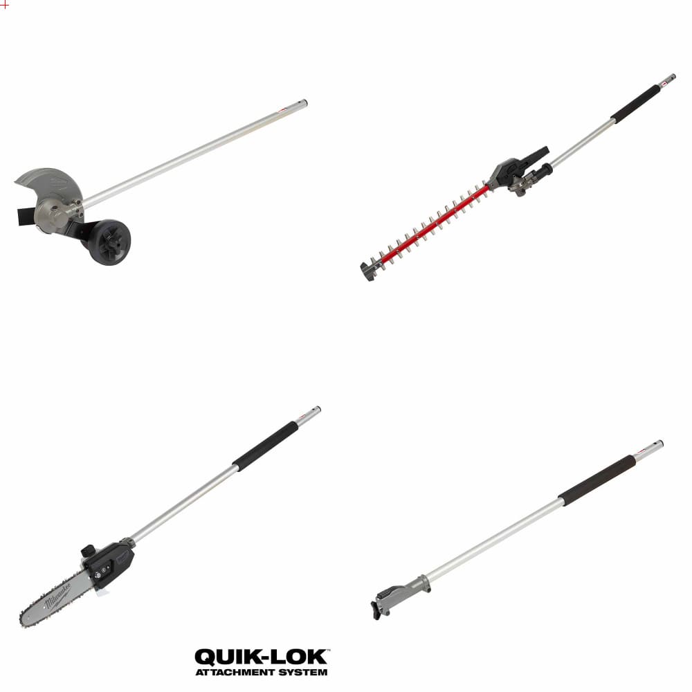 Milwaukee QUIK-LOK Attachment Pack w/Edger, Hedge Trimmer, Pole Saw, & 3' Ext