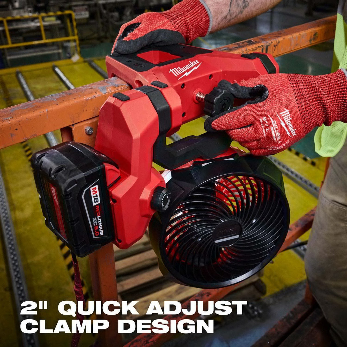 Milwaukee 0817-20 M18 Brushless 7" Scissor Lift Fan with Quick Adjust Clamp - 6
