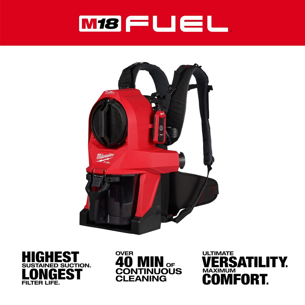 Milwaukee 0895-20 M18 FUEL 3-in-1 Backpack Vacuum with HEPA Filter and Accessories - 2