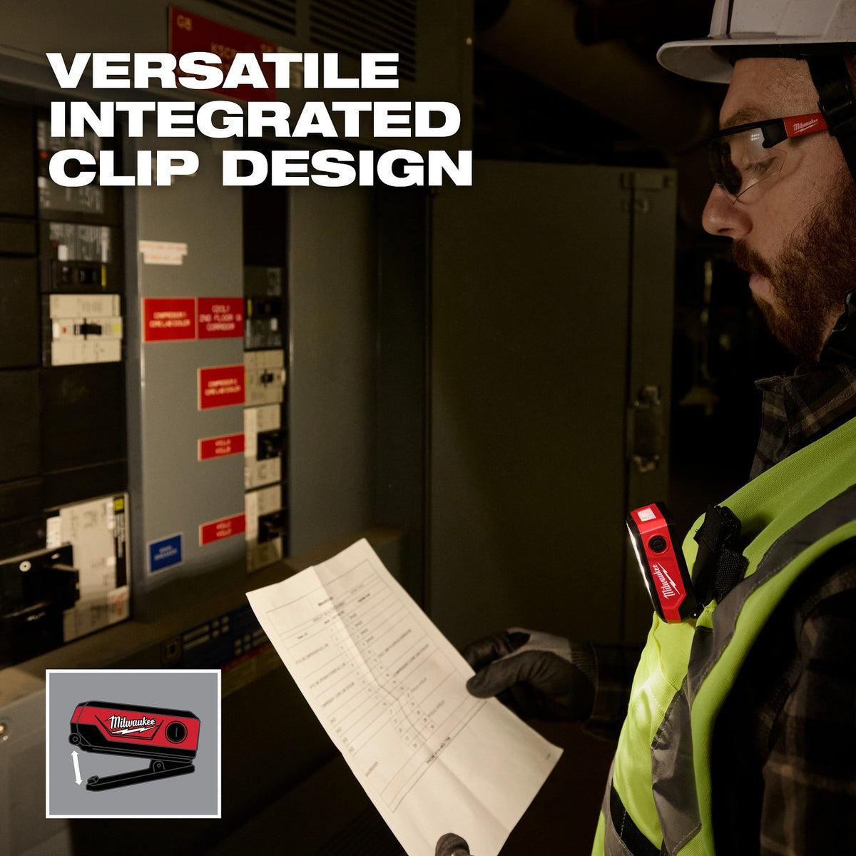 Milwaukee 2014R Rechargeable Clip Light 300 Lumens USB-C - 6