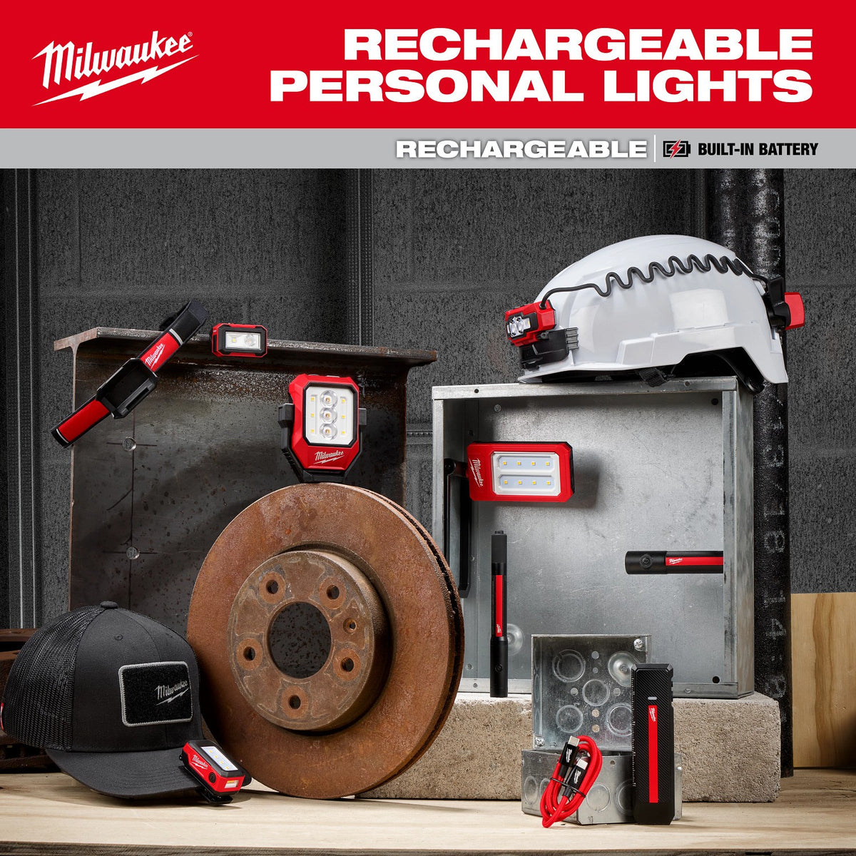 Milwaukee 2014R Rechargeable Clip Light 300 Lumens USB-C - 14