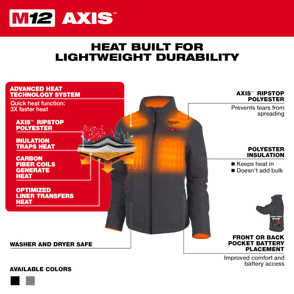 Milwaukee 234G-21 M12 Women's Heated AXIS Jacket Kit Gray