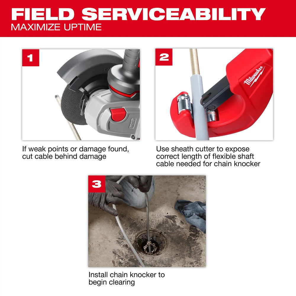 Milwaukee 2519-21 M12 FUEL High Speed Chain Snake for 1-1/4”-2” Pipes - 11